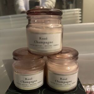 Rosé Champagne Scented Candle Trio - Cream